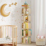 5-Tier Rotating Bookshelf 360¬∞ Display Rack with Dividers and Anti-falling Baffles