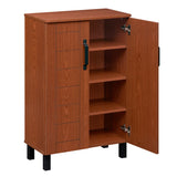 5-Tier Shoe Storage Cabinet Freestanding Wooden Shoe Rack Organizer