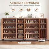 5-Tier Shoe Storage Cabinet Freestanding Shoe Rack Organizer-Oak