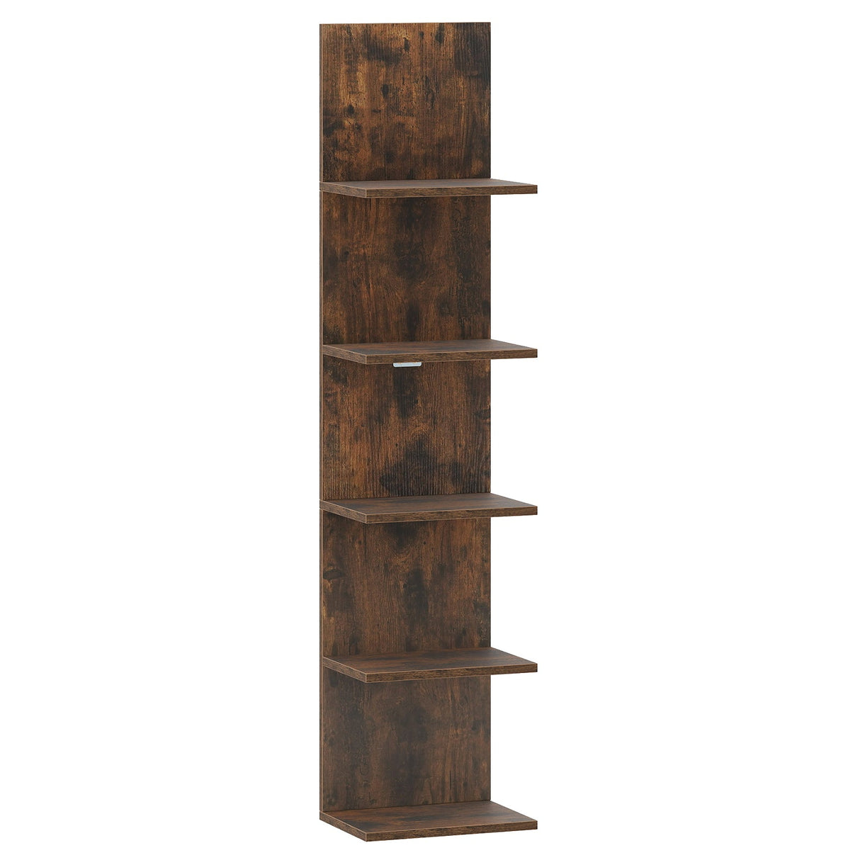 Estantería de pared de 5 niveles con vetas de madera