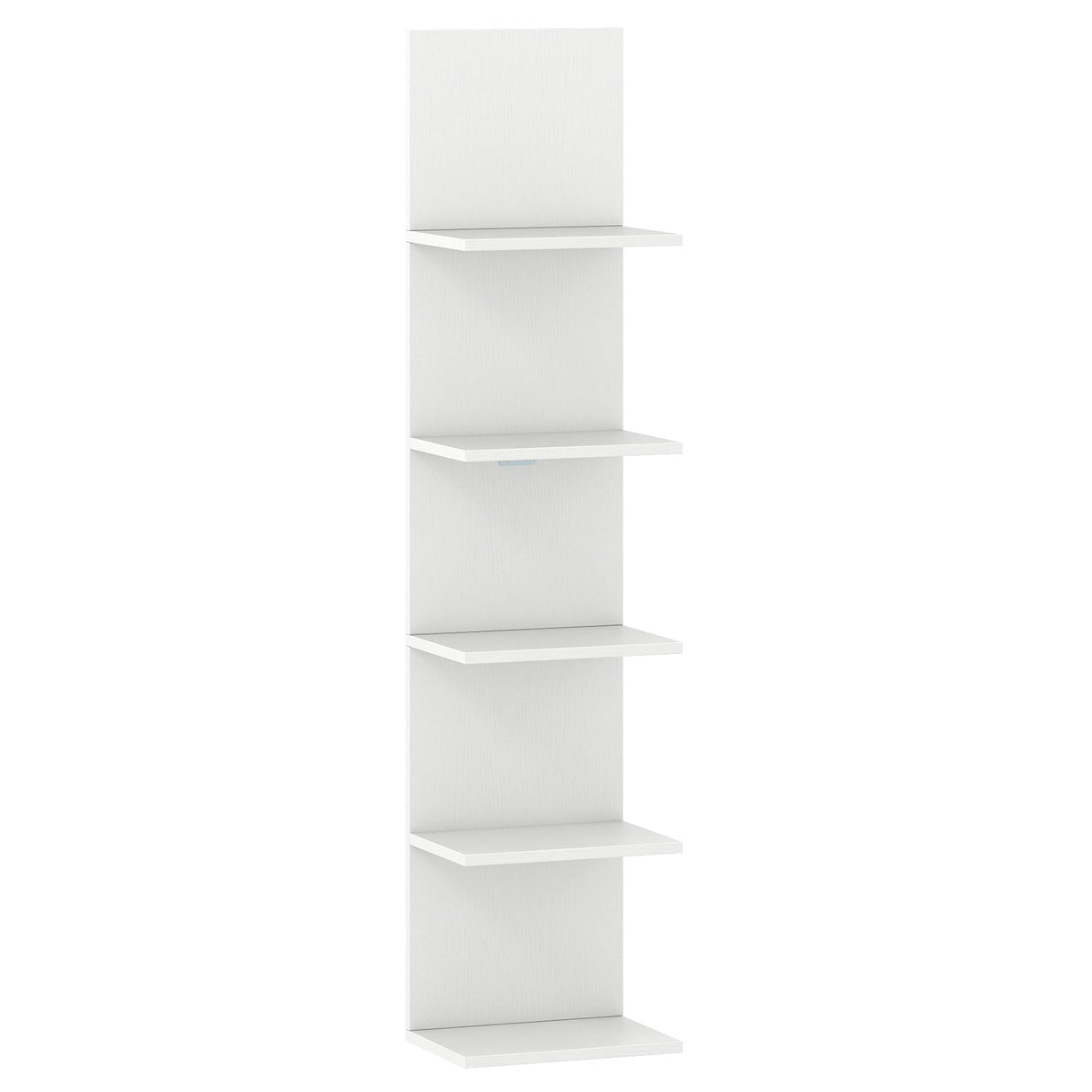 Estantería de pared de 5 niveles con vetas de madera