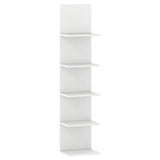 Estantería de pared de 5 niveles con vetas de madera