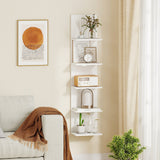 Estantería de pared de 5 niveles con vetas de madera