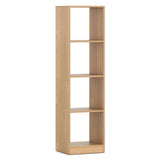 5 Tiers 4-Cube Narrow Bookshelf with 4 Anti-Tipping Kits