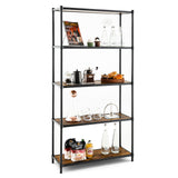 5 Tiers 61 Inch Multi-use Bookshelf with Metal Frame