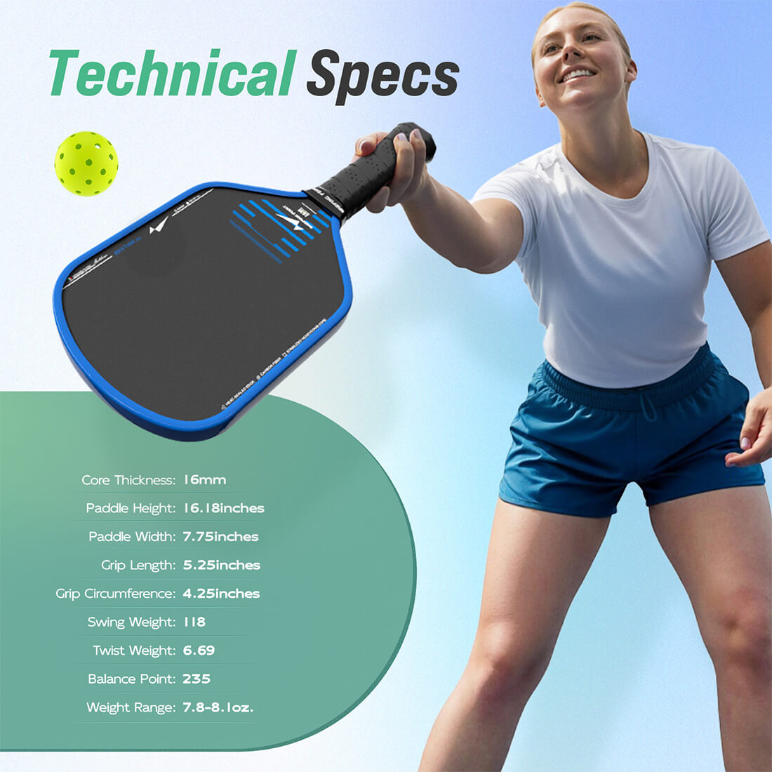 Pala de Pickleball Rhythm - Híbrida