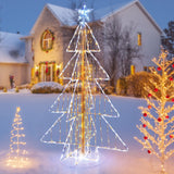 Árbol de Navidad Animado de 5 Pies con Luces LED Cálidas y Frías