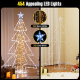 Árbol de Navidad Animado de 5 Pies con Luces LED Cálidas y Frías