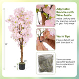5 FT Tall Artificial Cherry Blossom Tree with Pink Flowers