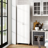 73.5 Inch Freestanding Double Door Tall Versatile Storage Organizer-White
