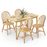 Juego de mesa de comedor de madera de 5 piezas con 4 sillas Windsor