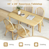 Juego de mesa de comedor de madera de 5 piezas con 4 sillas Windsor