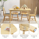 Juego de mesa de comedor de madera de 5 piezas con 4 sillas Windsor
