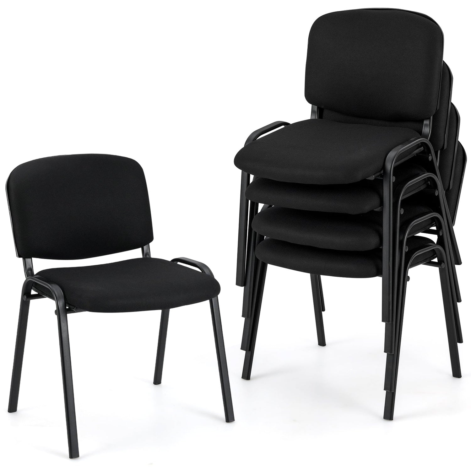 Silla de oficina con estructura metálica y cojines acolchados para sala de conferencias
