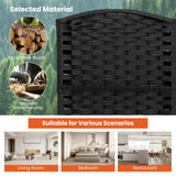 6-Panel Room Divider 5.6 FT Tall Folding Privacy Screen with Hand-woven Texture
