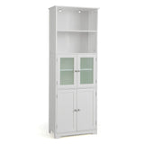 Mueble de baño independiente de 6 niveles con 2 compartimentos abiertos y estantes ajustables