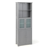 Mueble de baño independiente de 6 niveles con 2 compartimentos abiertos y estantes ajustables