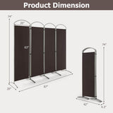 6.2Ft Folding 4-Panel Room Divider for Home Office Living Room