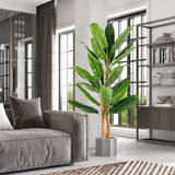 Árbol de plátano artificial de 5.5/6.5 pies de alto con 10/27 hojas grandes