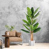 Árbol de plátano artificial de 5.5/6.5 pies de alto con 10/27 hojas grandes