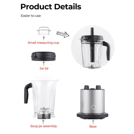 Batidora de vaso de 1500 W con 10 velocidades