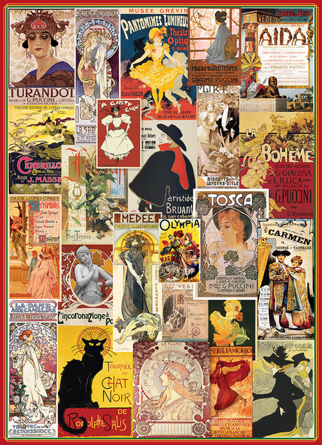 Puzzle: Vintage Art Collages - Theater & Opera Vintage Posters