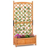 Mesa de cultivo de 152 cm de altura con enrejado de celosía en forma de diamante y orificios de drenaje