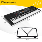 Teclado electrónico de 61 teclas con 3 modos de enseñanza, pantalla LED y teclado dual