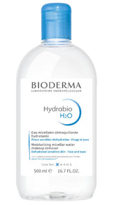 Bioderma Hydrabio H2O Micellar Water for Hydration and Makeup Removal, Fragrance-Free Skincare, 2x500ml