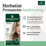 Herbatint Natural Hair Dye - Swedish Blonde 10C, Amonyak-Free, Nourishing Hair Color with Aloe Vera & Witch Hazel