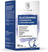 NaturalNest Glucosamine Chondroitin Curcumin MSM Supplement for Joint Health Support - 60 Tablets