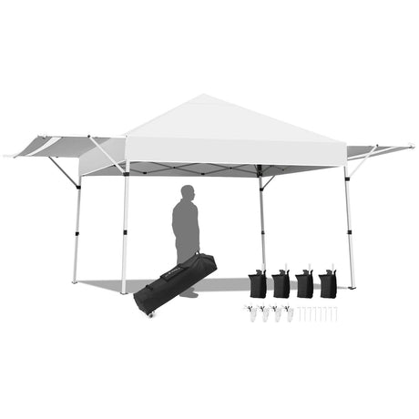 Carpa plegable de 17 x 10 pies con toldo instantáneo ajustable