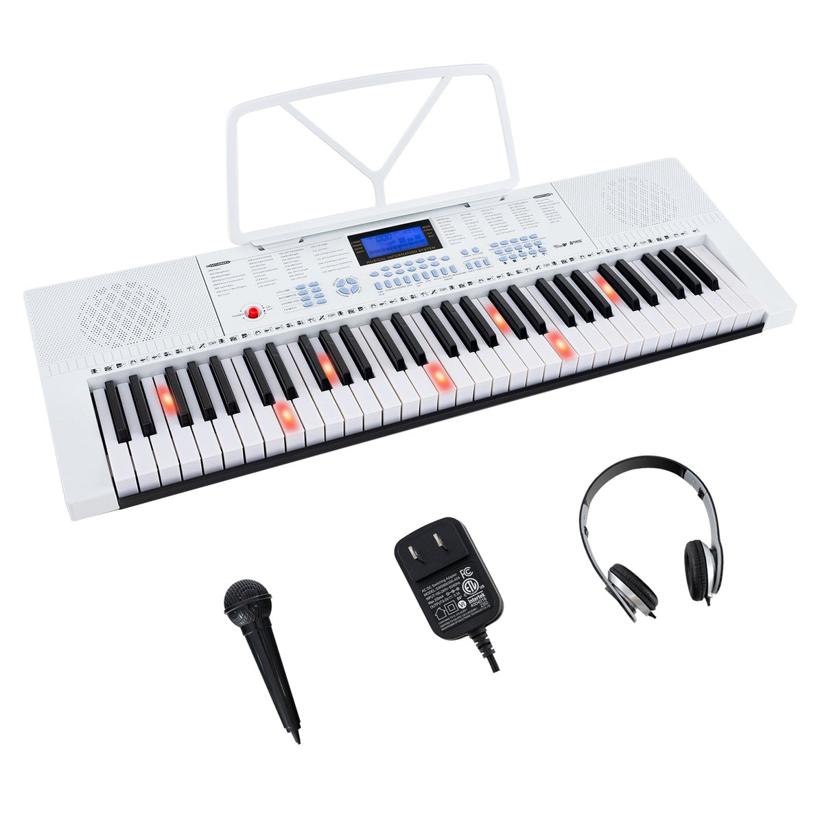 Teclado de piano eléctrico de 61 teclas para principiantes