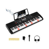 Teclado Portátil de 61 Teclas para Principiantes Kit de Teclado de Piano Eléctrico con 200 Ritmos y 200 Tonos - Negro