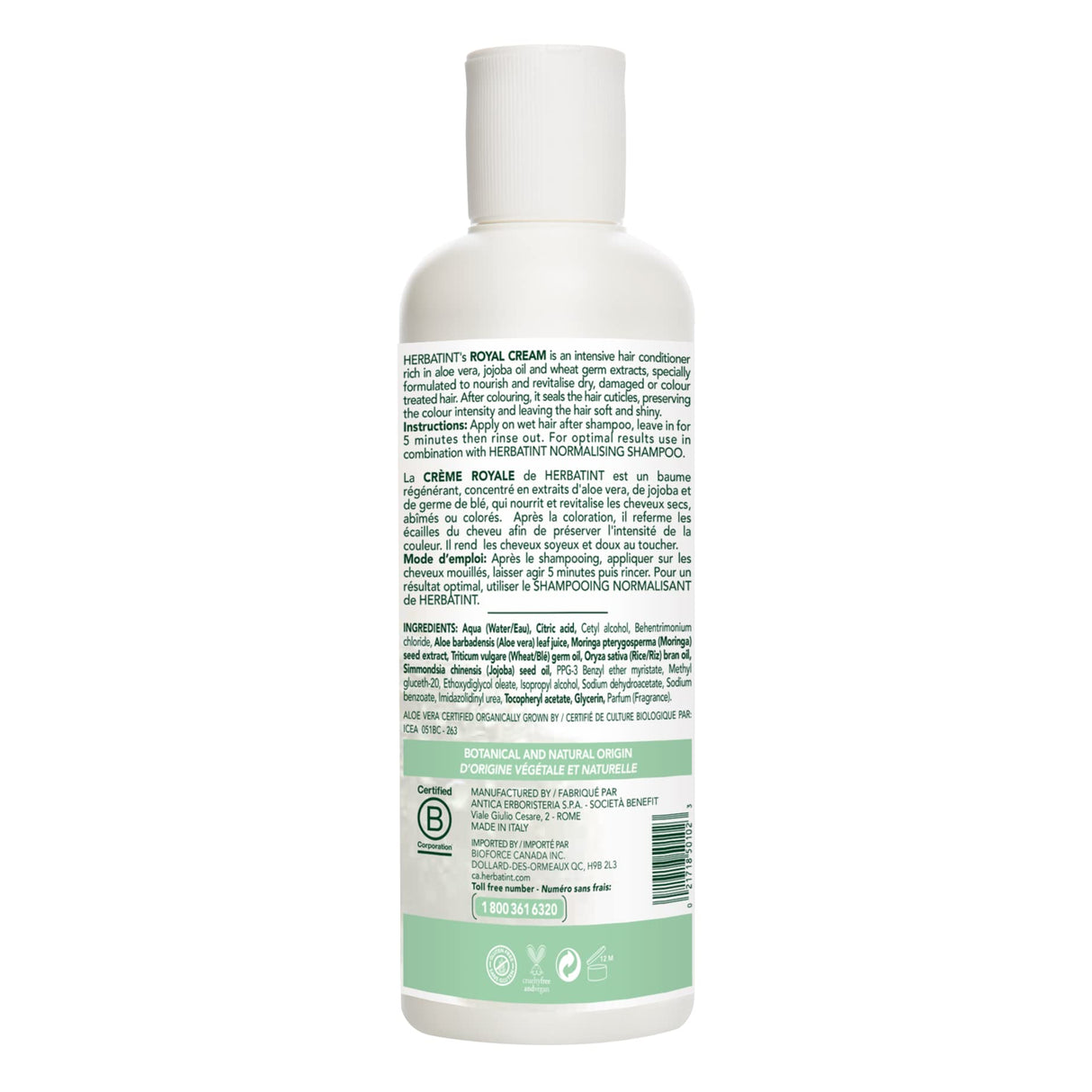 Herbatint Aloe Vera Hair Cream for Colored Hair - 8.8 fl oz, Paraben-free, Natural Hair Care