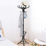 Wood Standing Hat Coat Rack with Umbrella Stand