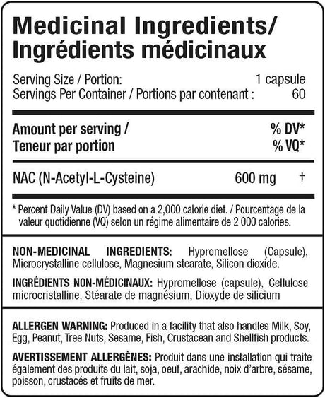 Allmax NAC (Apoyo Inmunológico), 60 Cápsulas Vegetales
