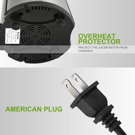 Exprimidor eléctrico de 2 velocidades para frutas y verduras