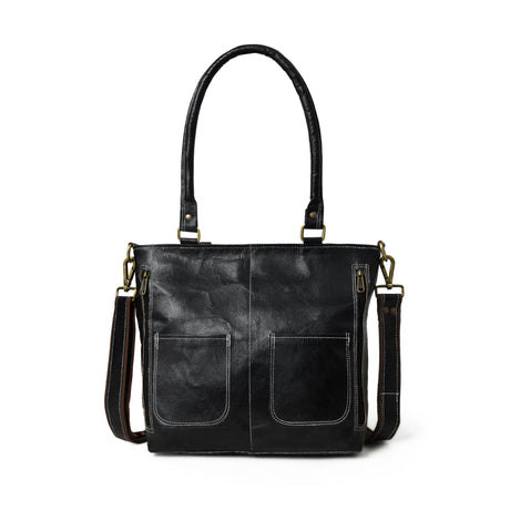 Bolso de mano negro de rizo