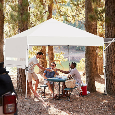 Carpa plegable de 17 x 10 pies con toldo instantáneo ajustable
