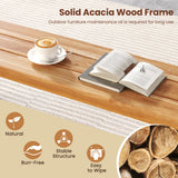 Banco de exterior de madera de acacia sin respaldo de 63 pulgadas para 3 personas