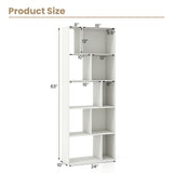 Estantería de 5 niveles y 10 cubos de 63 pulgadas de alto con diseño geométrico - Blanca