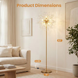 63-Inch Crystal Floor Lamp with Acrylic Crystals