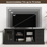 Mueble de TV de 63 pulgadas con 3 cajones y 2 estantes de cristal
