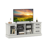 Mueble de TV de 63 pulgadas con 3 cajones y 2 estantes de cristal