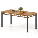 Mesa de comedor de exterior de 63" con tablero de listones de madera de acacia