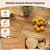 Mesa de comedor de exterior de 63" con tablero de listones de madera de acacia