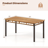 Mesa de comedor de exterior de 63" con tablero de listones de madera de acacia