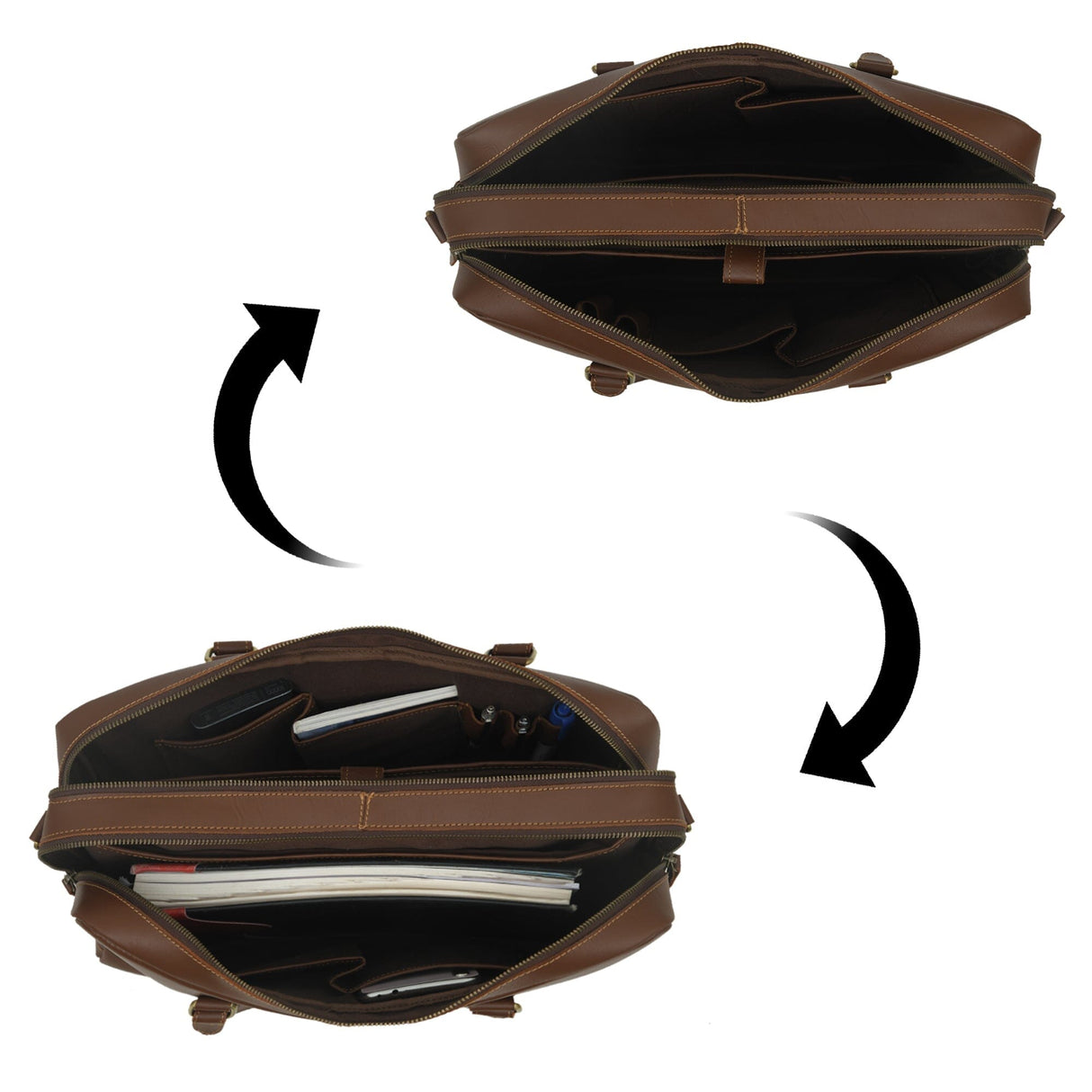 Dixon Brown Buffalo Leather Portafolio Ejecutivo de Piel Búfalo para Laptop