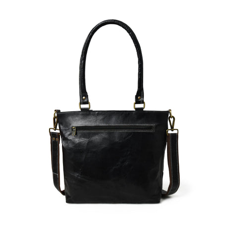 Bolso de mano negro de rizo